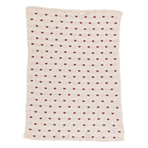 Bebe Organic - Organic Cotton Heart Blanket | Light Pink