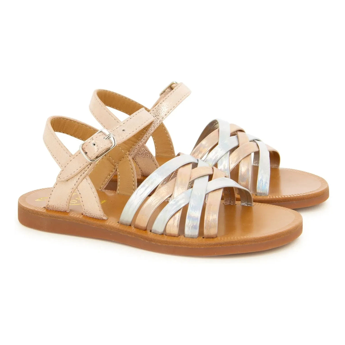 Pom d'Api - Plagette Lux Sandals | Pink Gold