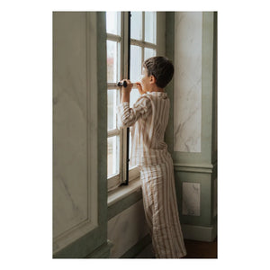 Risu Risu - Navigo Striped Organic Cotton Pajamas | Natural
