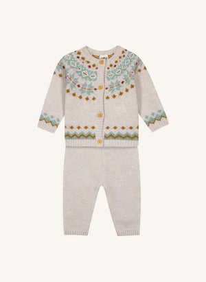 Bonton - Toudou Cardigan and Tights Set | Chalk