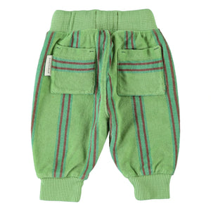 Piupiuchick - Organic Cotton Terry Textured Striped Jogger Trousers | Green