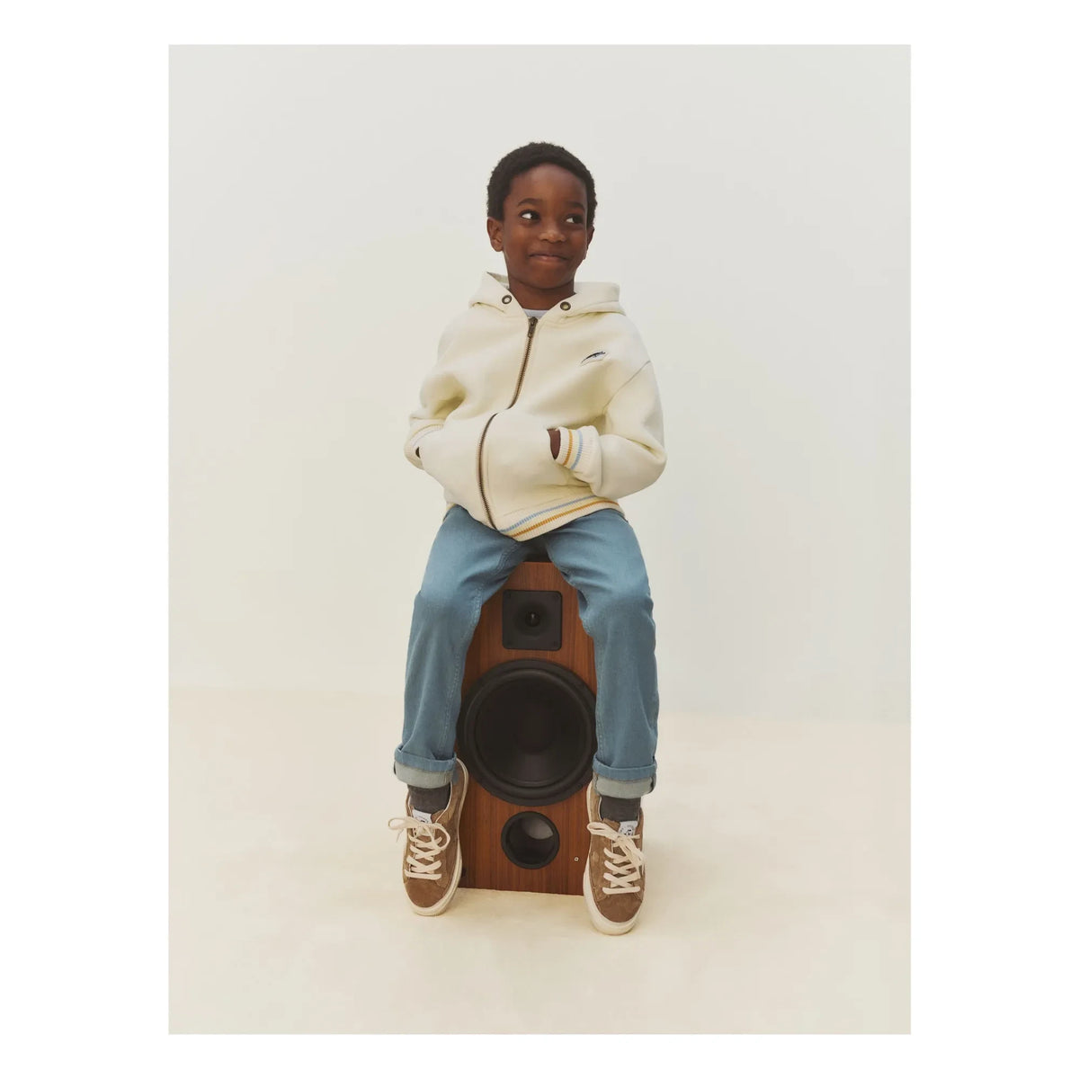 Bonpoint - Elroy Ecusson Hooded Sweatshirt Organic Cotton | Ekru