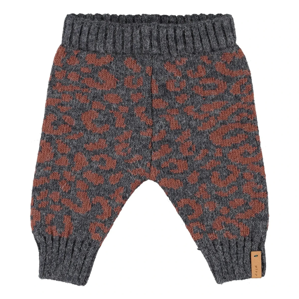 Piupiuchick - Leopard Mesh Leggings | Charcoal Grey