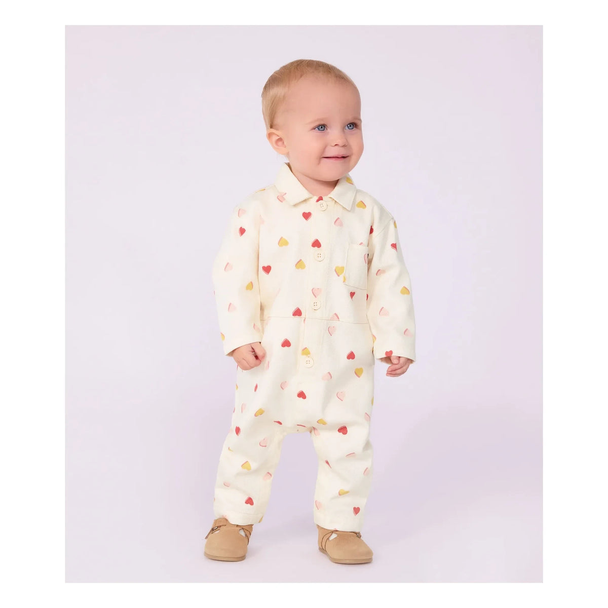 Petit Bateau - Combination Hearts | Ecru