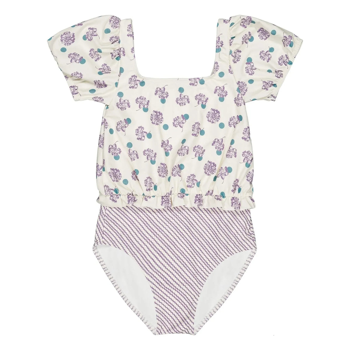 Soor Ploom - Rosalia Floral Recycled Fiber Swimsuit | White