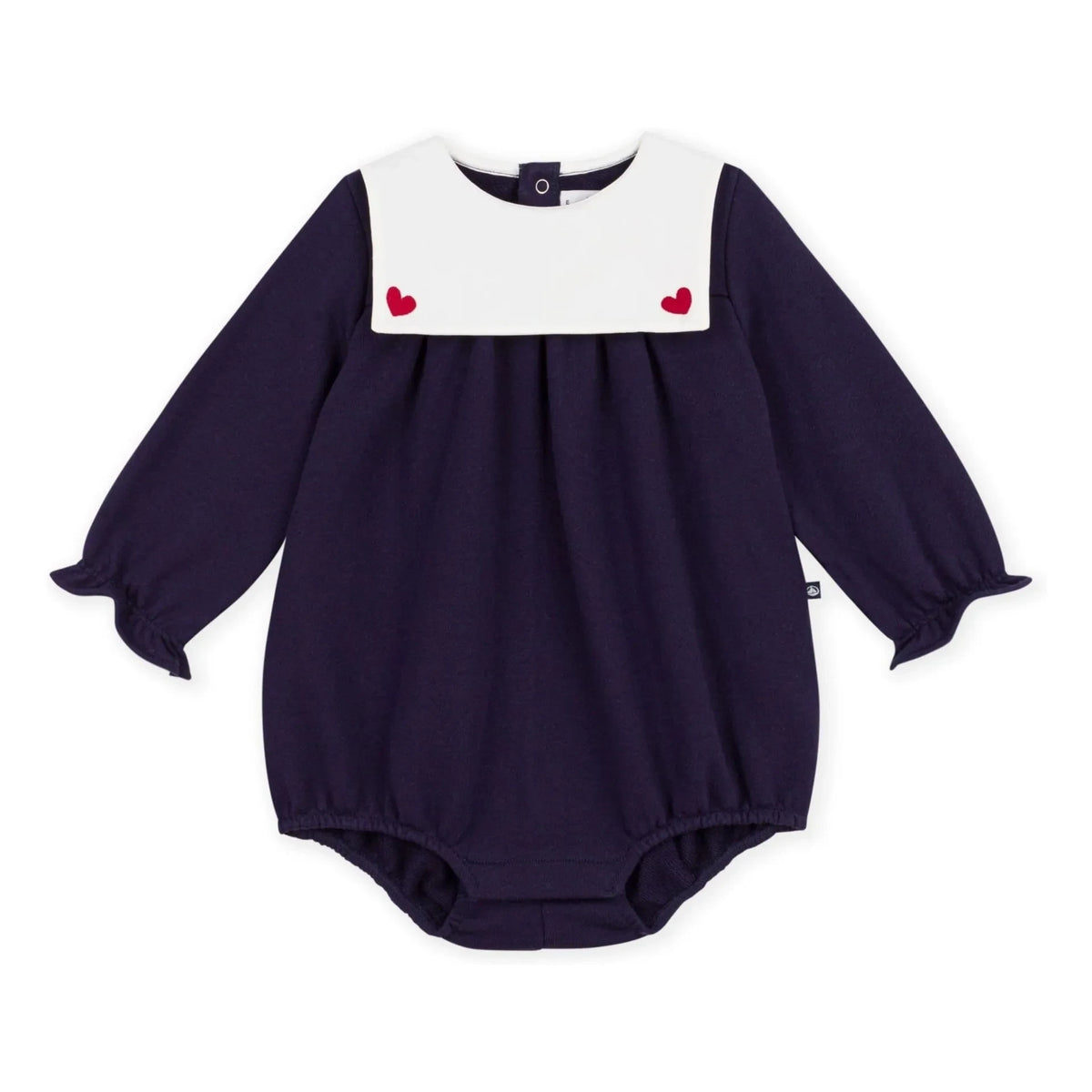 Petit Bateau - Snap Collar Organic Cotton Bodysuit | Night Blue