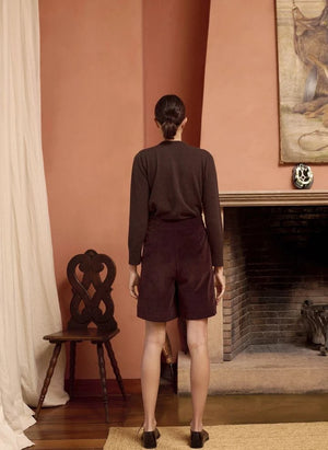 Maria de la Orden - Silene Cotton Bermuda Shorts | Chocolate