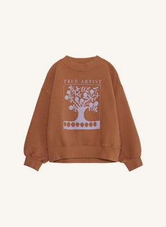 True Artist - Ex Libris organic cotton sweatshirt | Brown
