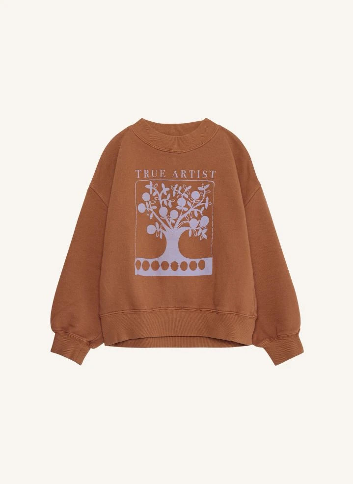 True Artist - Ex Libris organic cotton sweatshirt | Brown