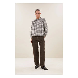 By Bar - Maia Checkered Blouse | Ash Gray
