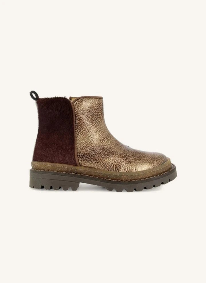 Pom d'Api - Bi-Material Metallic Wall Boots | Copper Red