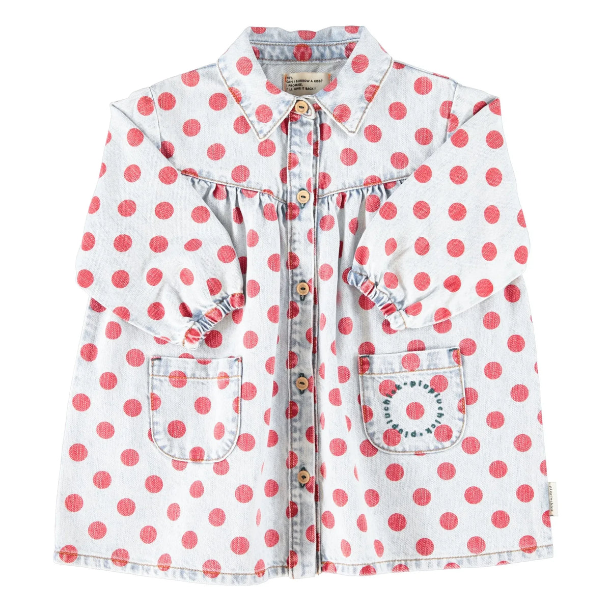Piupiuchick - Pois Denim Dress | Light Blue