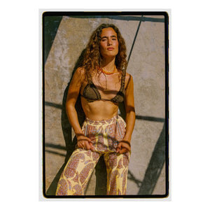 Boteh - Calico Straight-Cut Cotton Trousers | Lemon Yellow