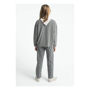 Piupiuchick - Organic Cotton Floral Print Trousers | Gray