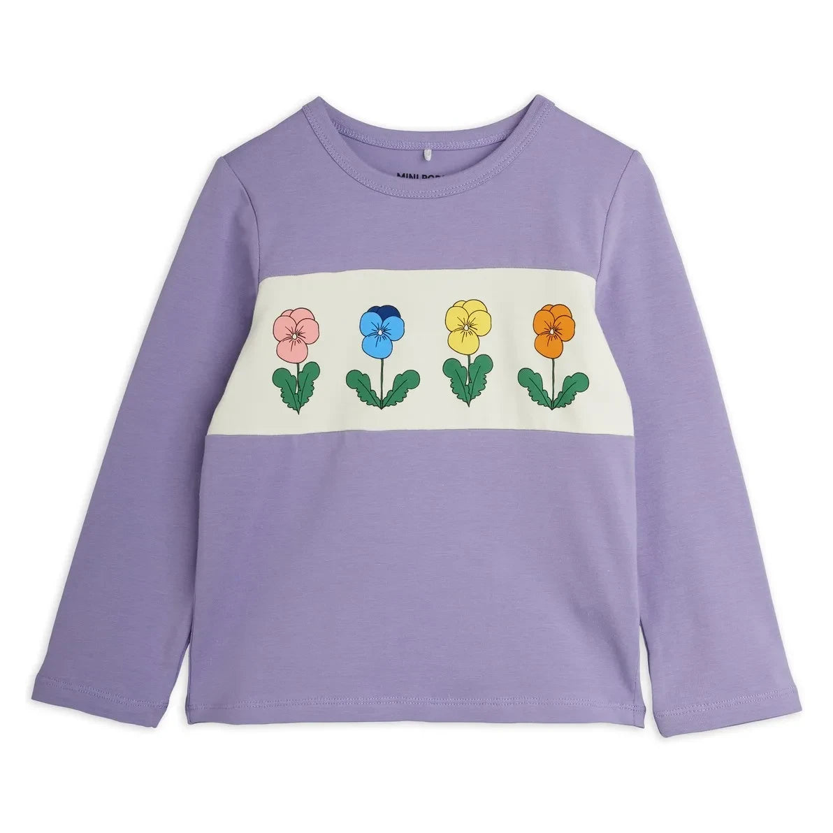 Mini Rodini - Organic Cotton Flower T-Shirt | Purple