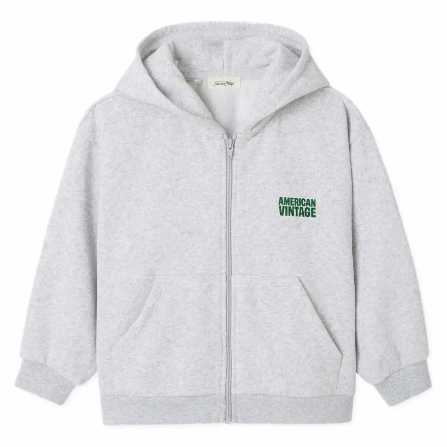 American Vintage - Baptown Zip-Up Sweatshirt | Gray Melange