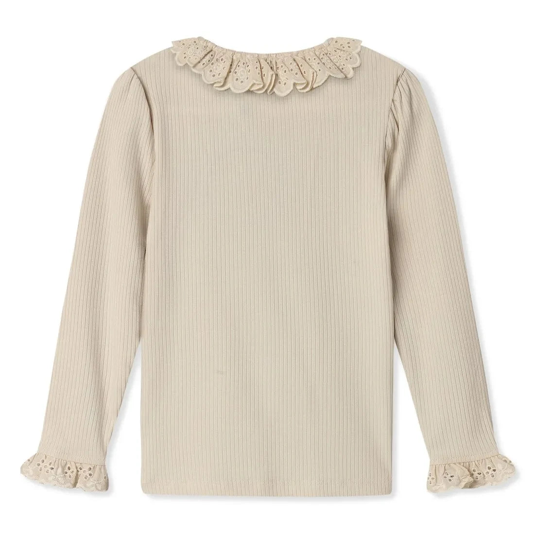 Fliink - Kenna Ribbed Lace T-Shirt | Ecru