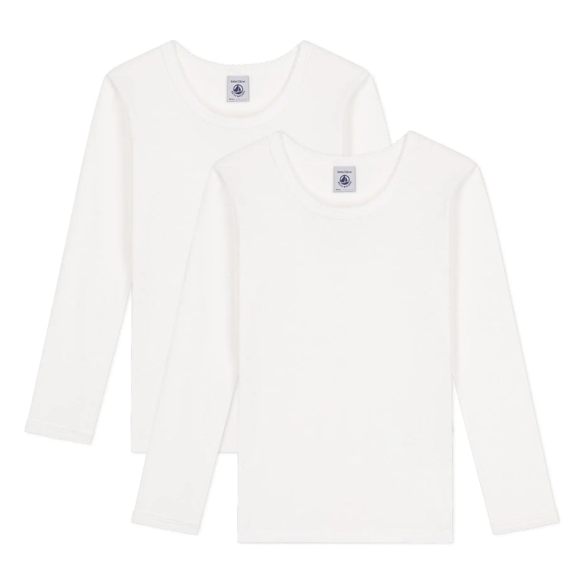 Petit Bateau - 2-Pack Long Sleeve T-Shirt Set | White
