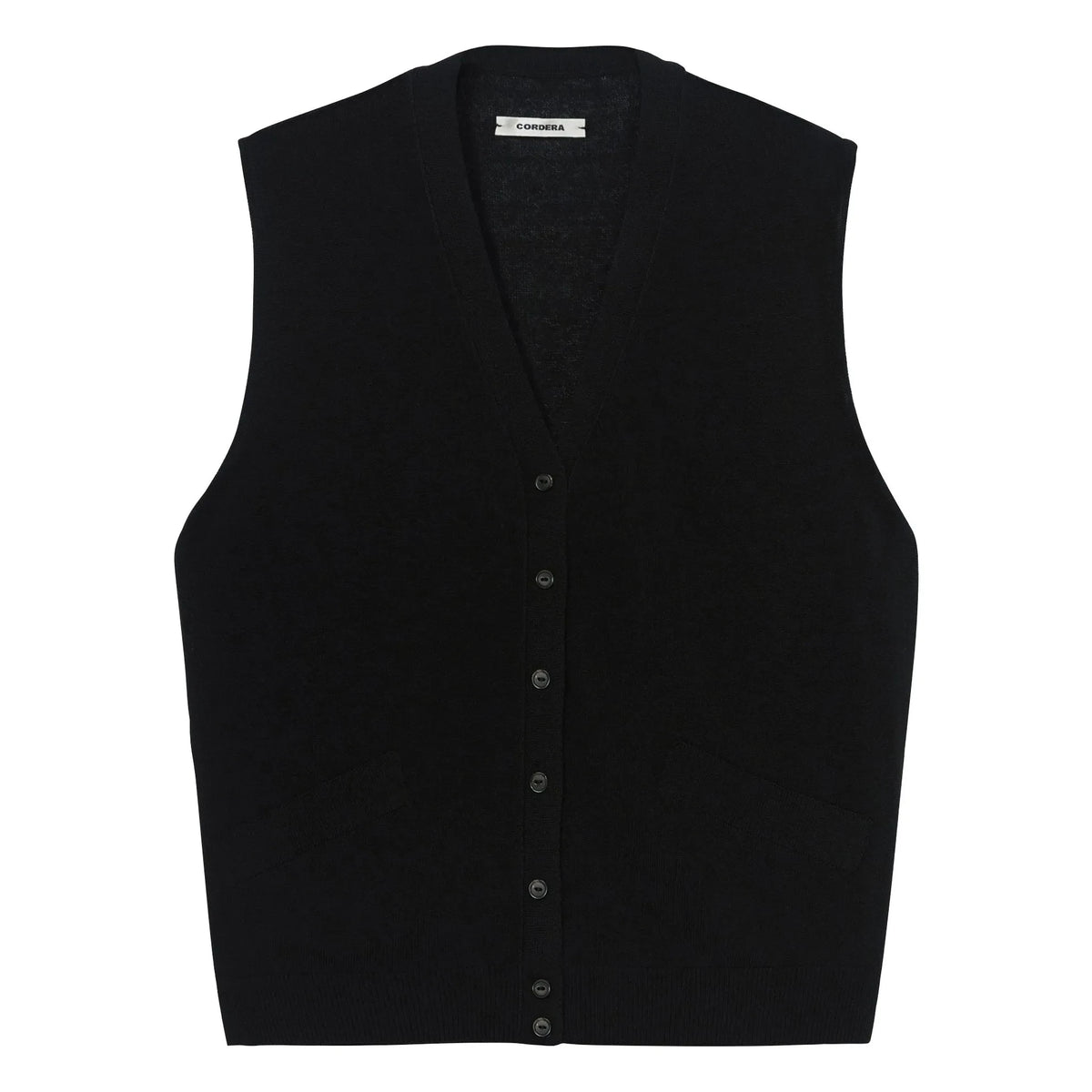 Cordera - Sleeveless Cardigan | Black
