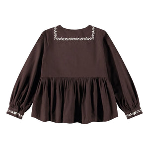 Molo - Rhonda embroidered blouse | Organic cotton | Brown