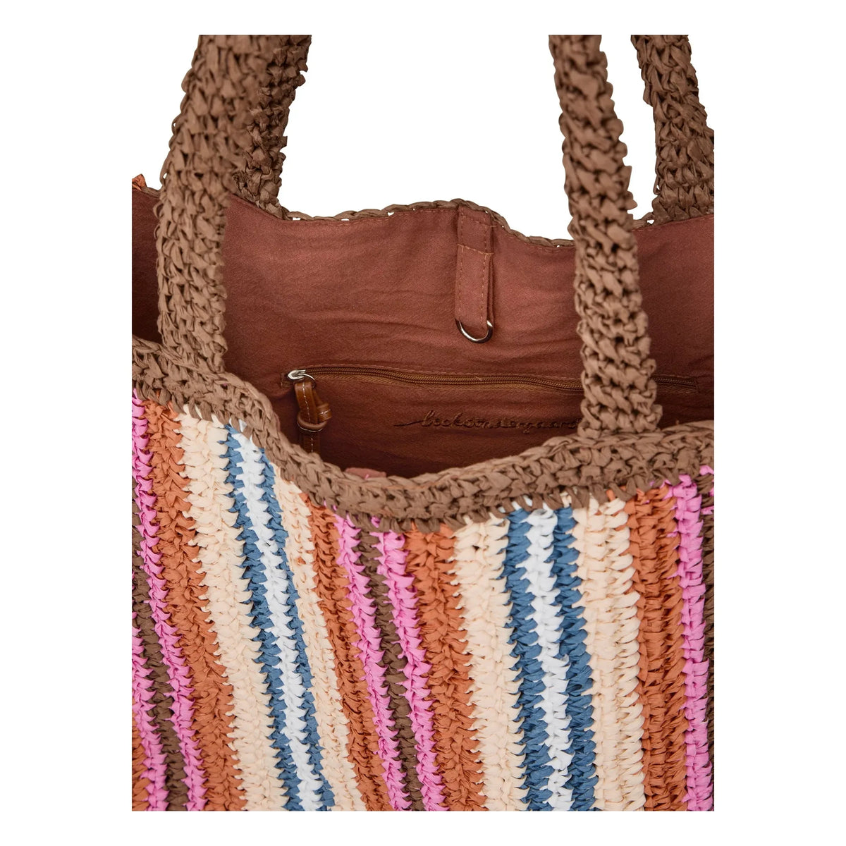 Becksöndergaard - Straw Striped Bag | Brown