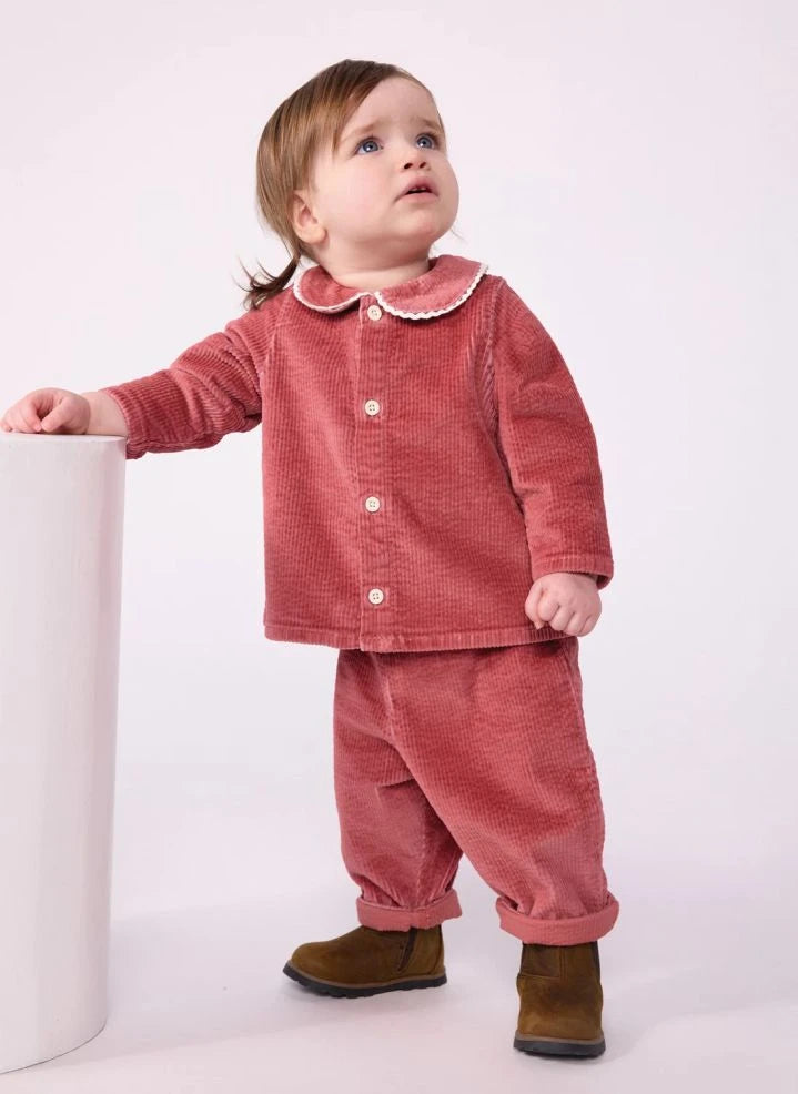 Petit Bateau - Organic Cotton Velvet Baby Pants | Red