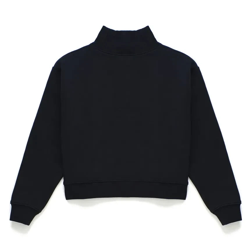 Maison Mangostan - Floral Print Turtleneck Sweatshirt | Black