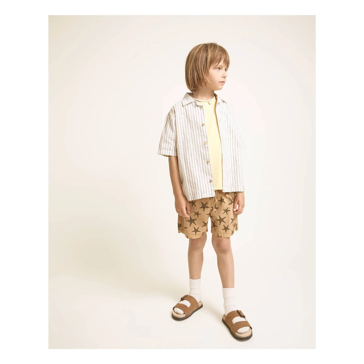 Búho - Striped Linen Shirt | Ecru