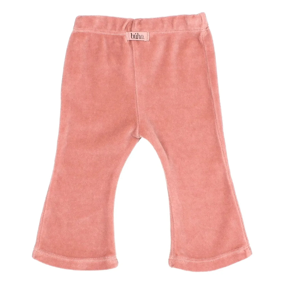 Búho - Velvet Heart-Detail Flare Legging, Organic Cotton Baby | Pink