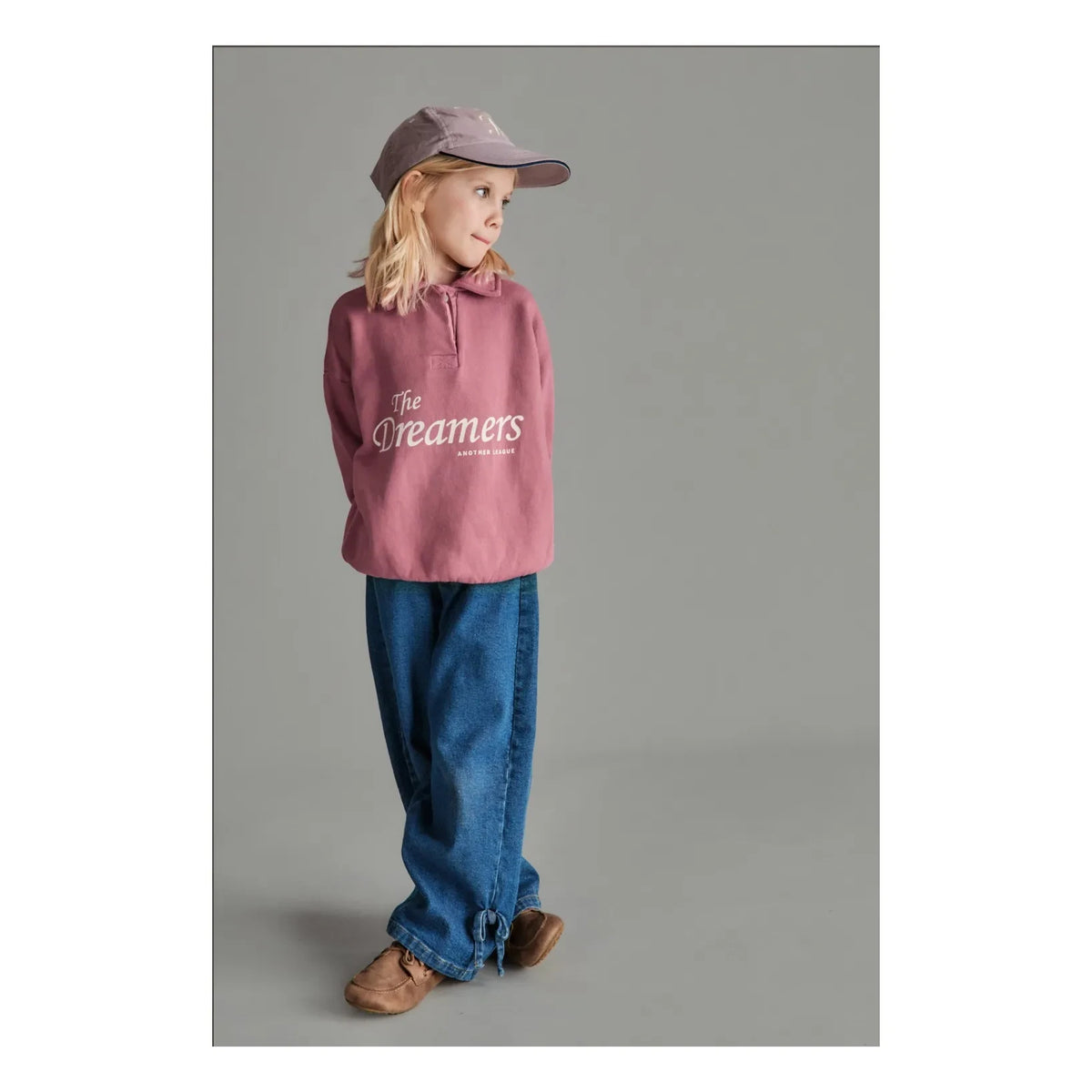 Mipounet - Dreamers Organic Cotton Polo Neck Sweatshirt | Dust Pink