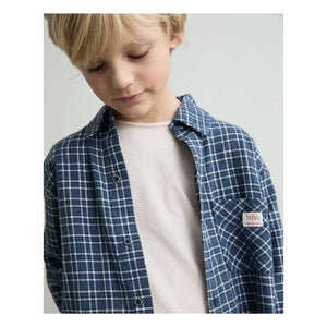 Búho - Baby checkered shirt | Navy Blue