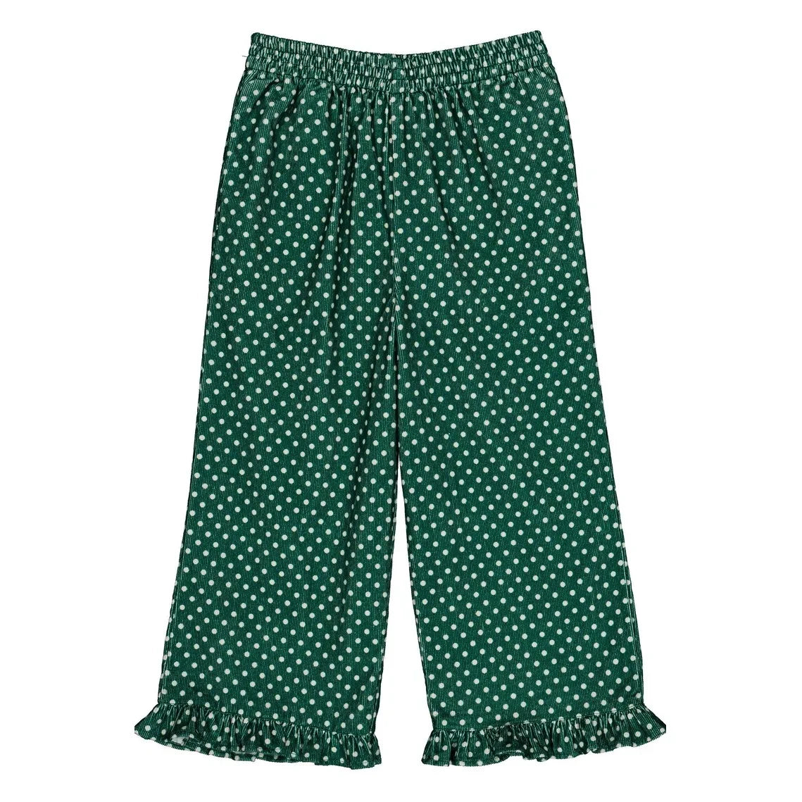 Hello Simone - Malika Polka Dot Ribbed Velvet Pants | Green