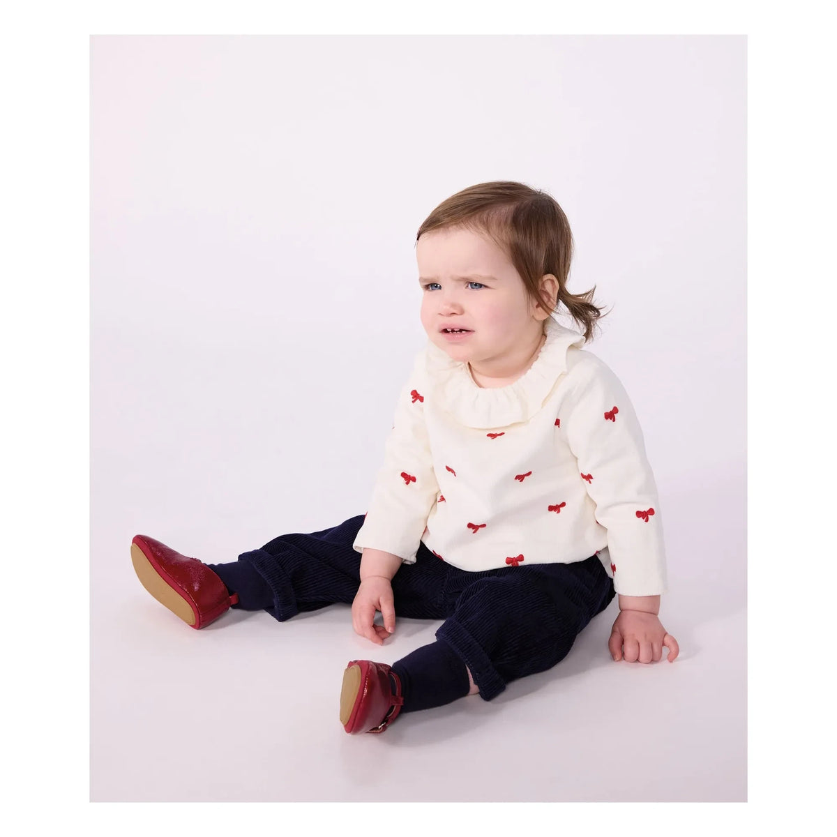 Petit Bateau - Organic Cotton Velvet Baby Pants | Night Blue