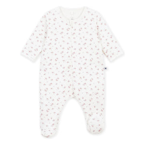 Petit Bateau - Dors Bien Fleuri Tubique Organic Cotton Pajamas | White