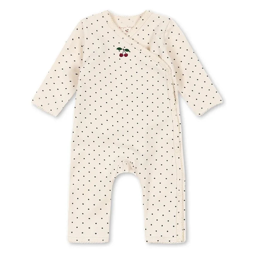Konges Sløjd - Basic Polka Dot Organic Cotton Playsuit | Ecru