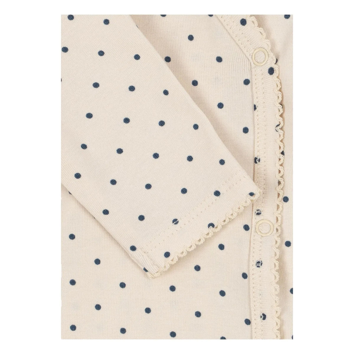 Konges Sløjd - Basic Cross-Front Polka Dot Organic Cotton Bodysuit | Ecru