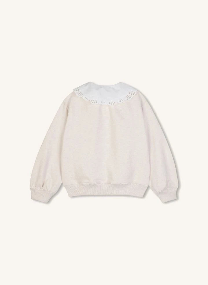 Chloé - Embroidered Organic Cotton Mélange Sweatshirt | Ecru