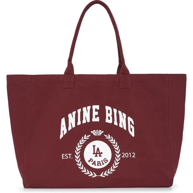 Anine Bing - Leo Canvas Tote Bag | Burgundy