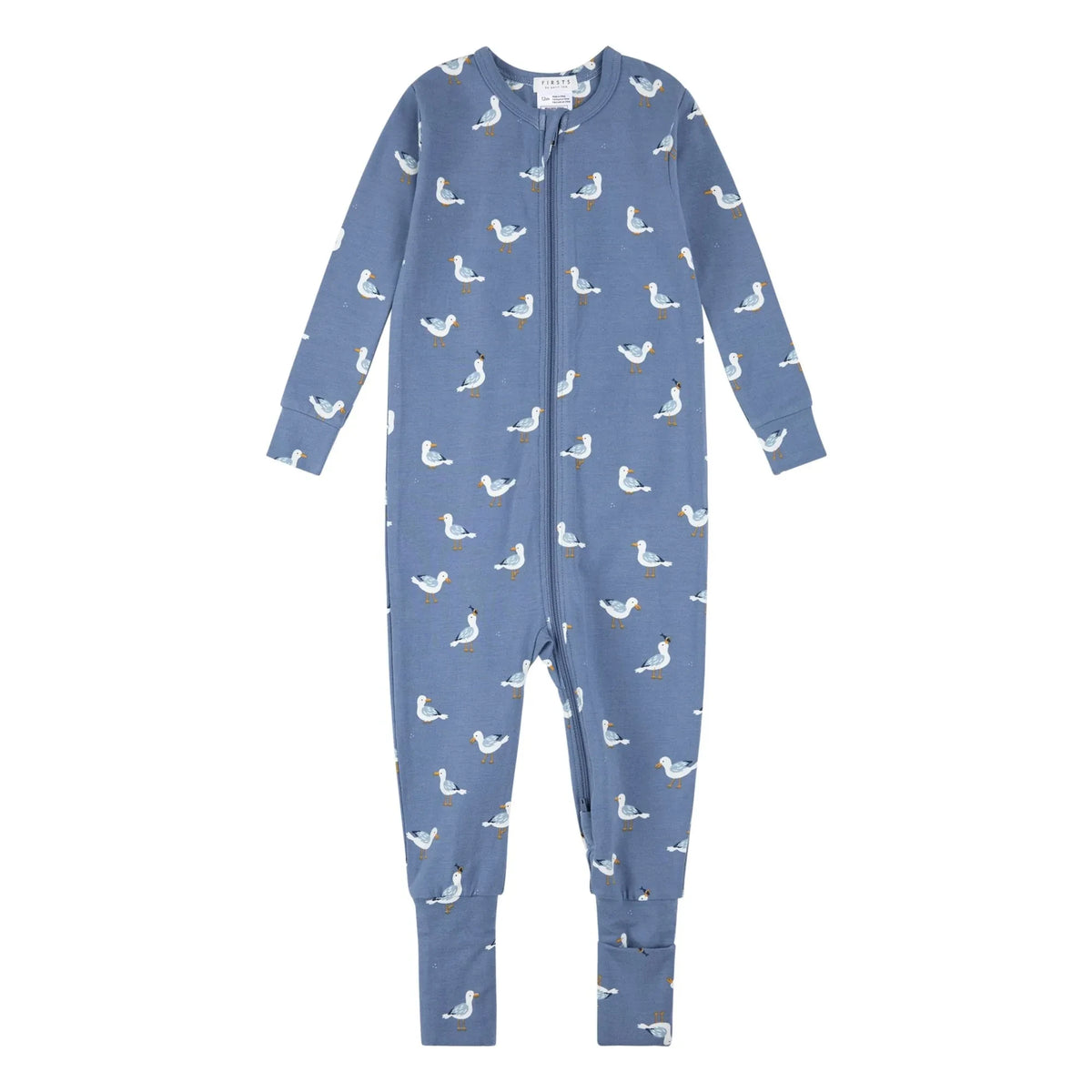 Petit Lem - Convertible Pajama Seagulls Organic Cotton and Modal | Blue