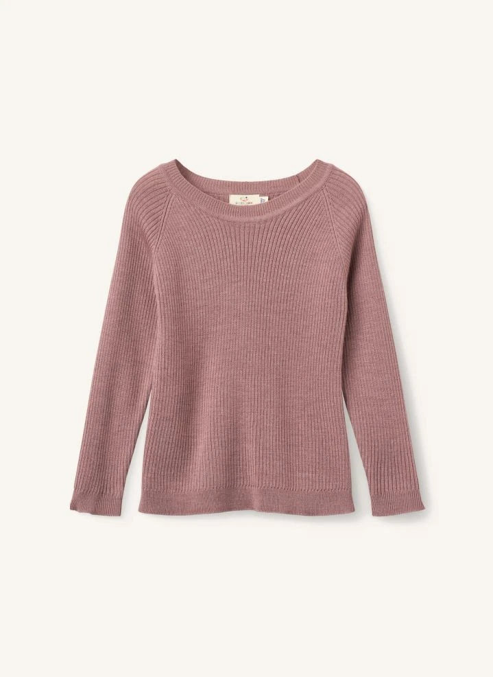 Copenhagen Colors - Classic Striped Merino Wool Sweater | Dusty Pink