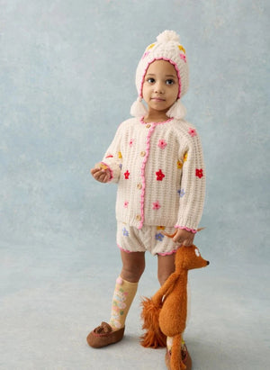 Louise Misha - Mony Laine cardigan and bloomer set | Cream