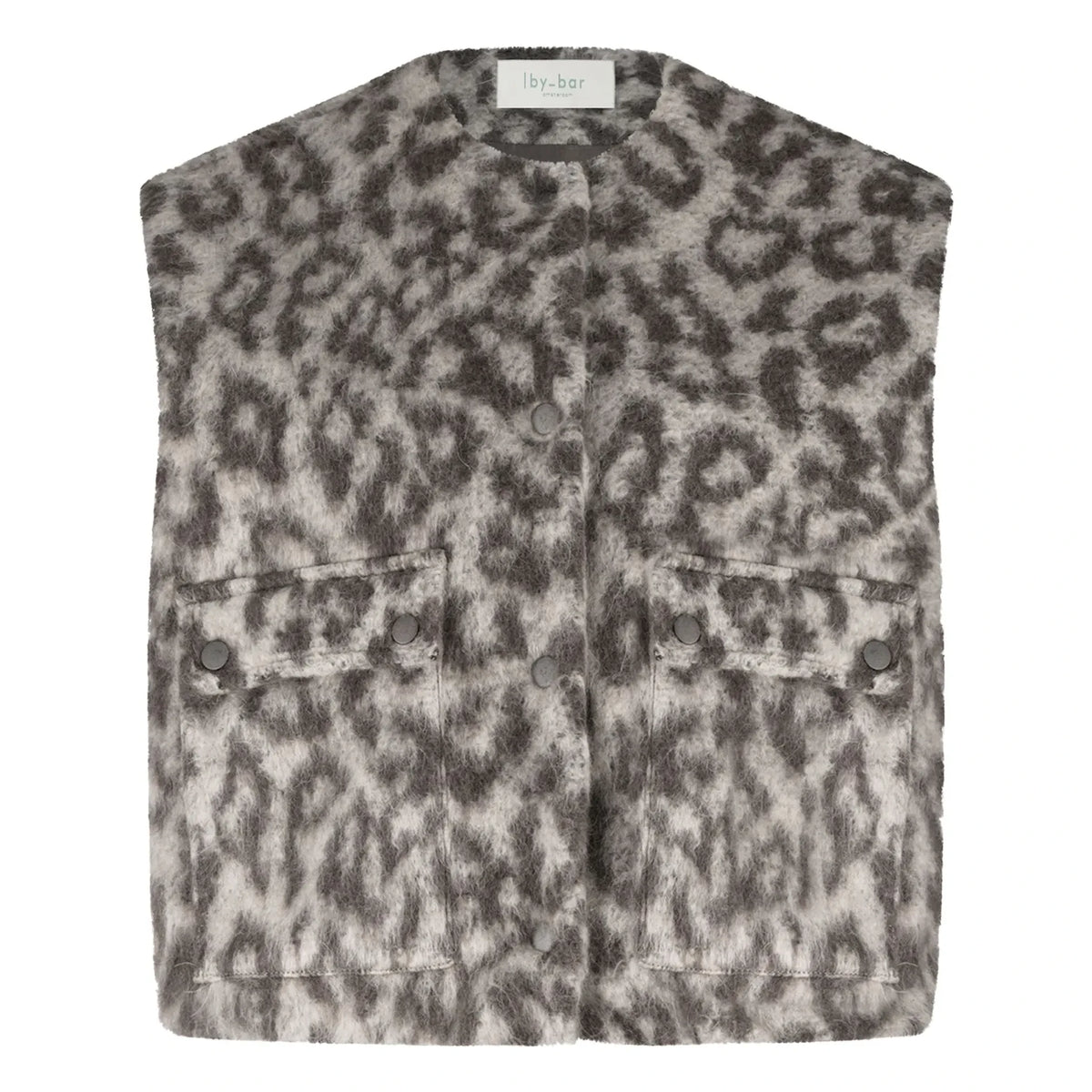 By Bar - Maggie Leopard Wool Sleeveless Jacket | Brown