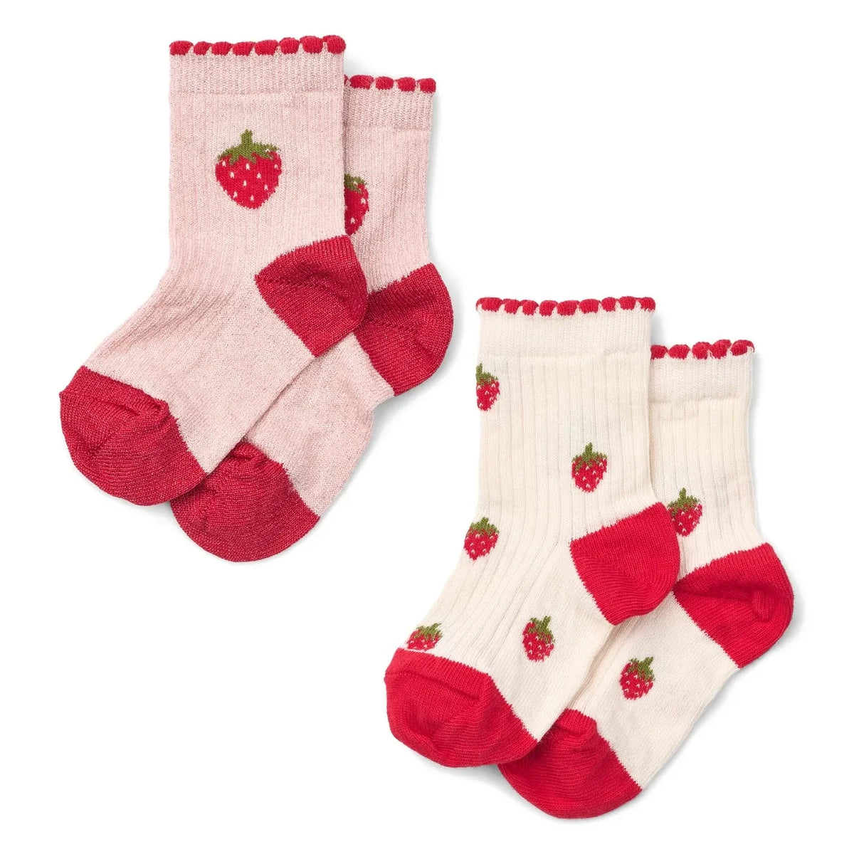 Flöss - 2 Pair Strawberry Vibe Sock Set | Red