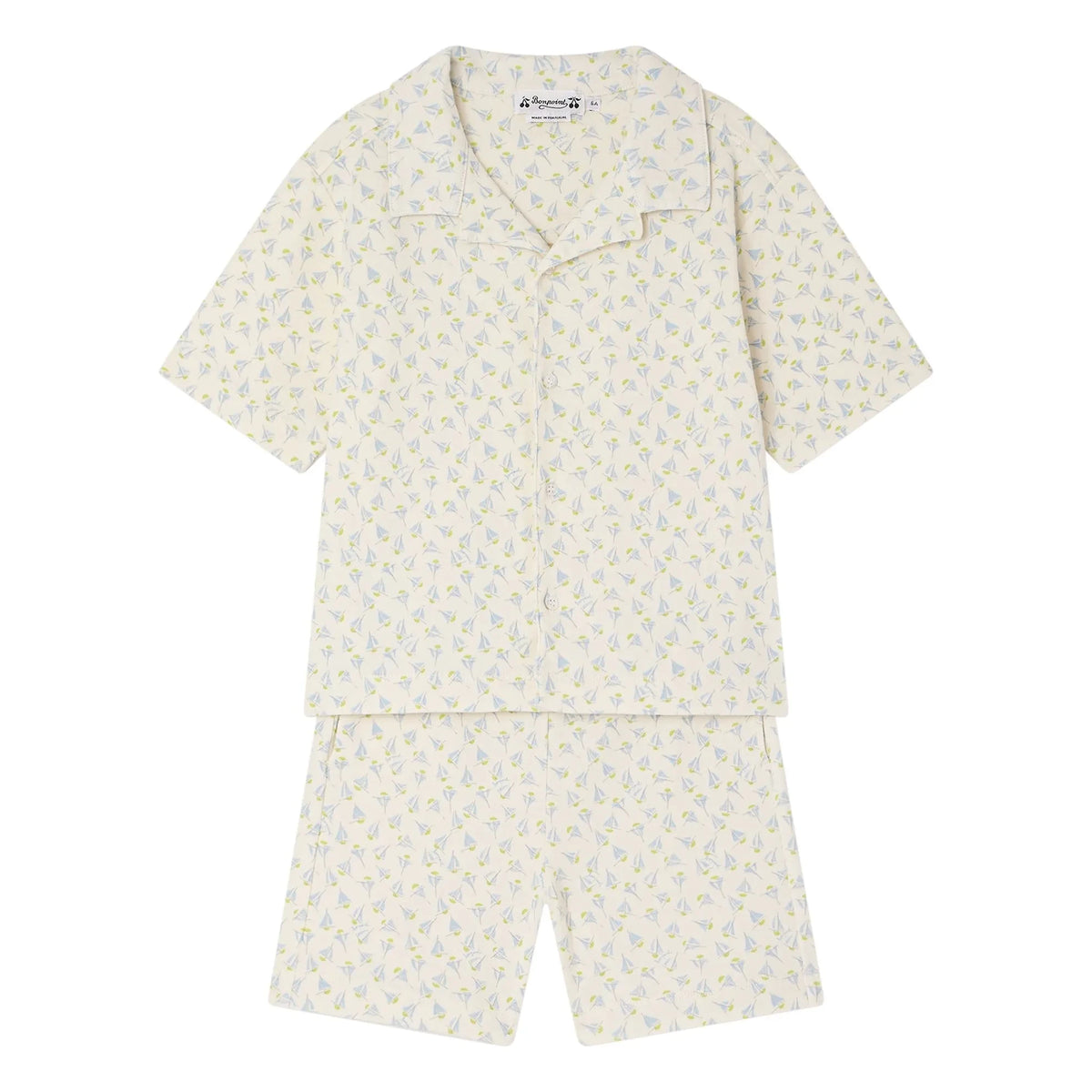 Bonpoint - Pyjamas Lothar Sailboats Organic Cotton | White