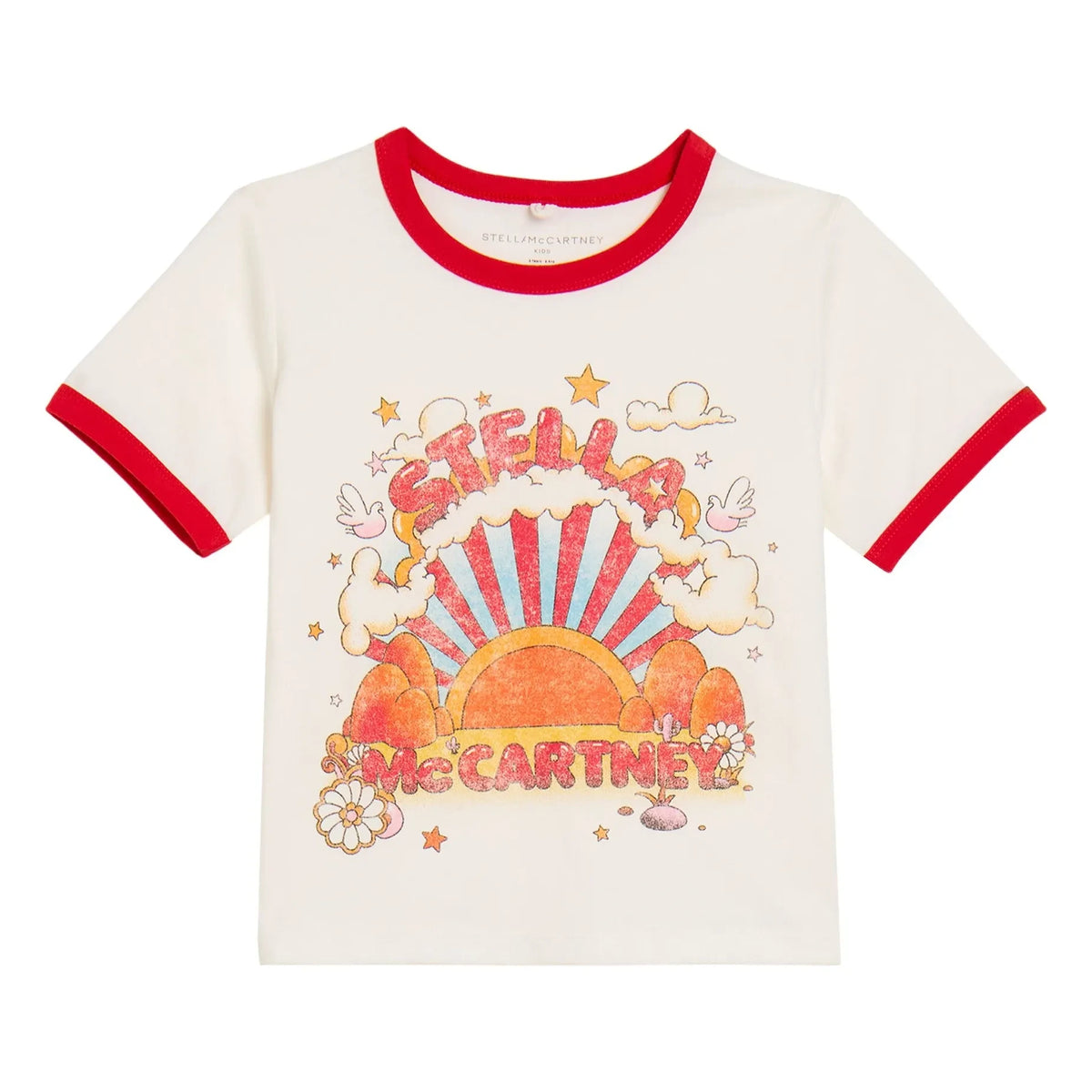 Stella McCartney Kids - Clouds Organic Cotton T-Shirt | Ivory