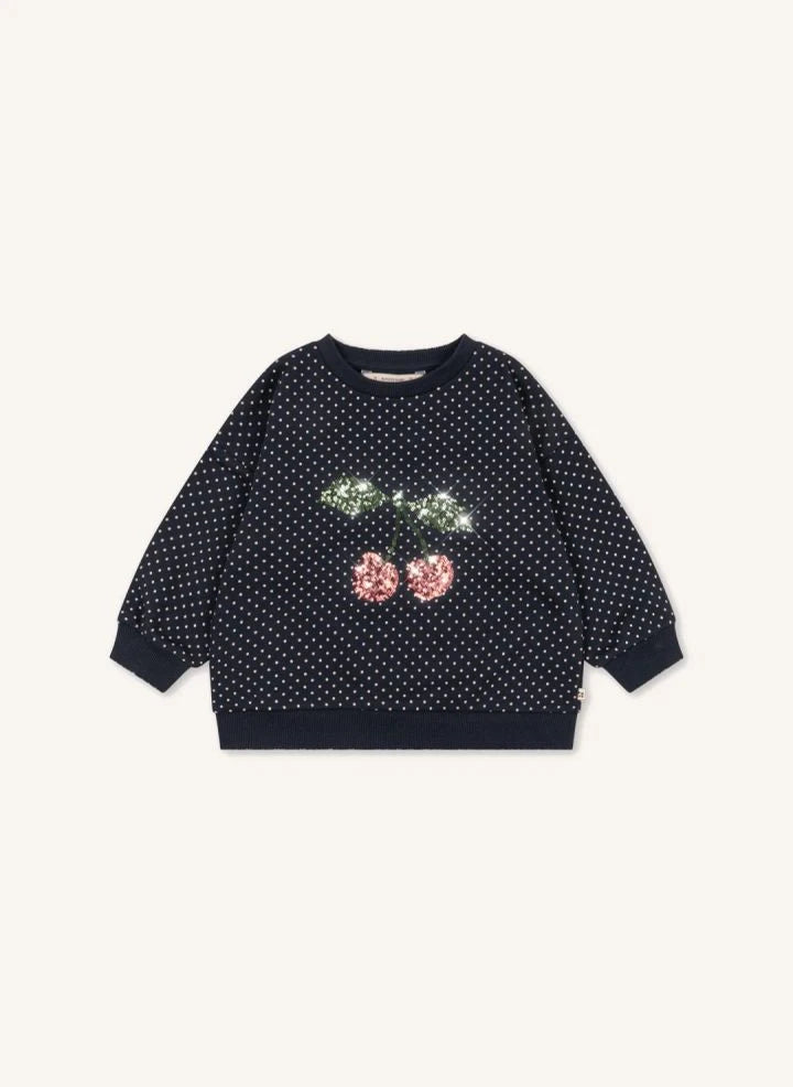 Konges Sløjd - Lou Polka Dot Organic Cotton Sweatshirt | Navy
