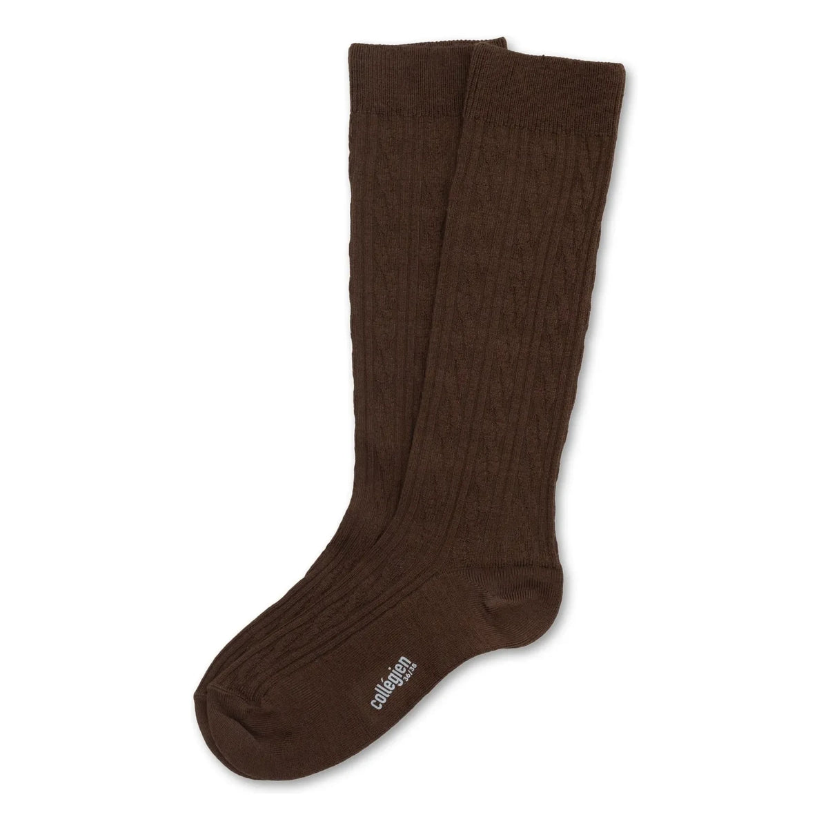 Collégien - Alix Merinos Wool High Socks | Chocolate