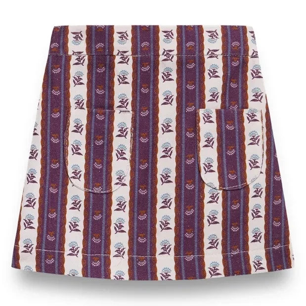 birinit - Montal Fleurie Striped Skirt | Purple