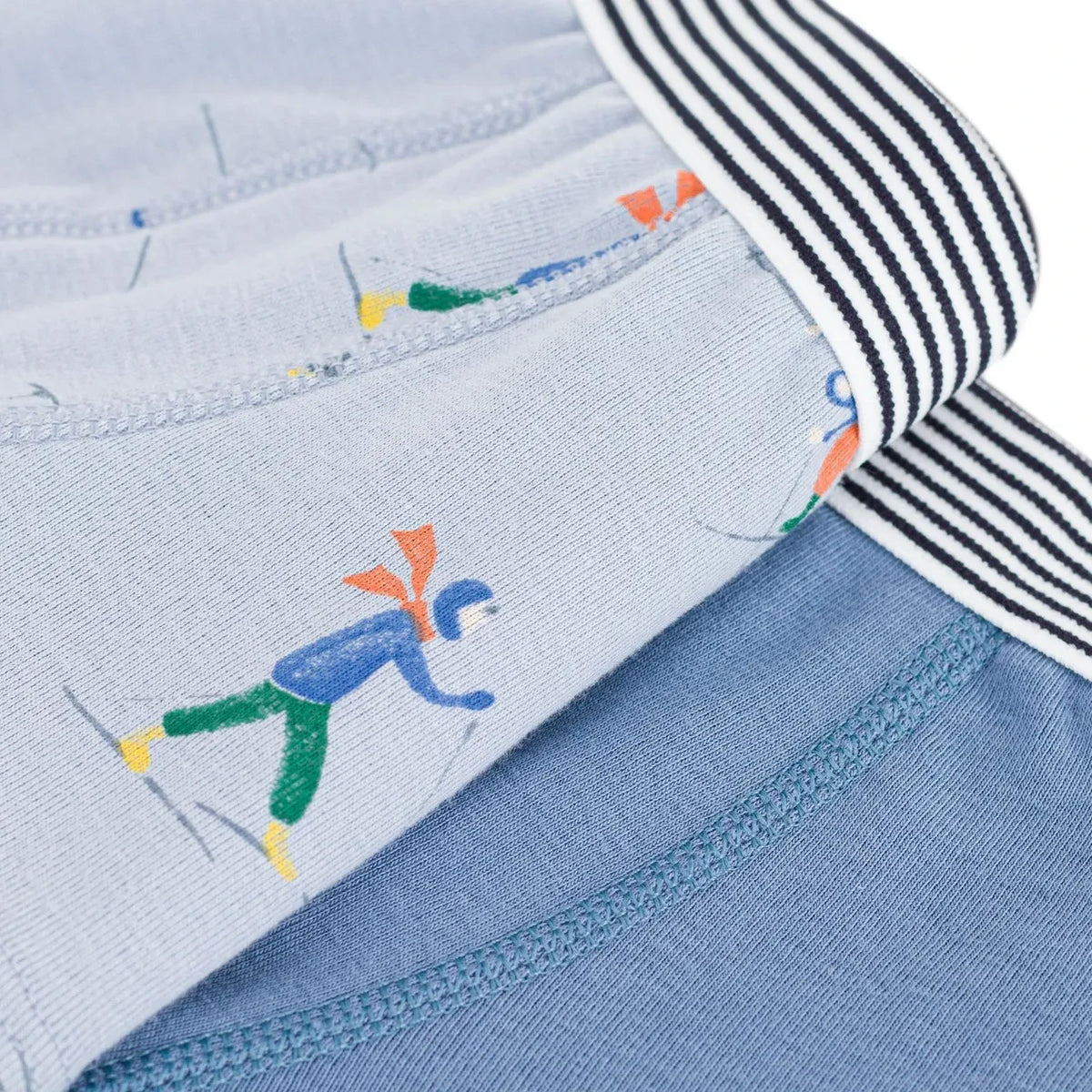Petit Bateau - Set of 2 Organic Cotton Ski Boxers | Blue