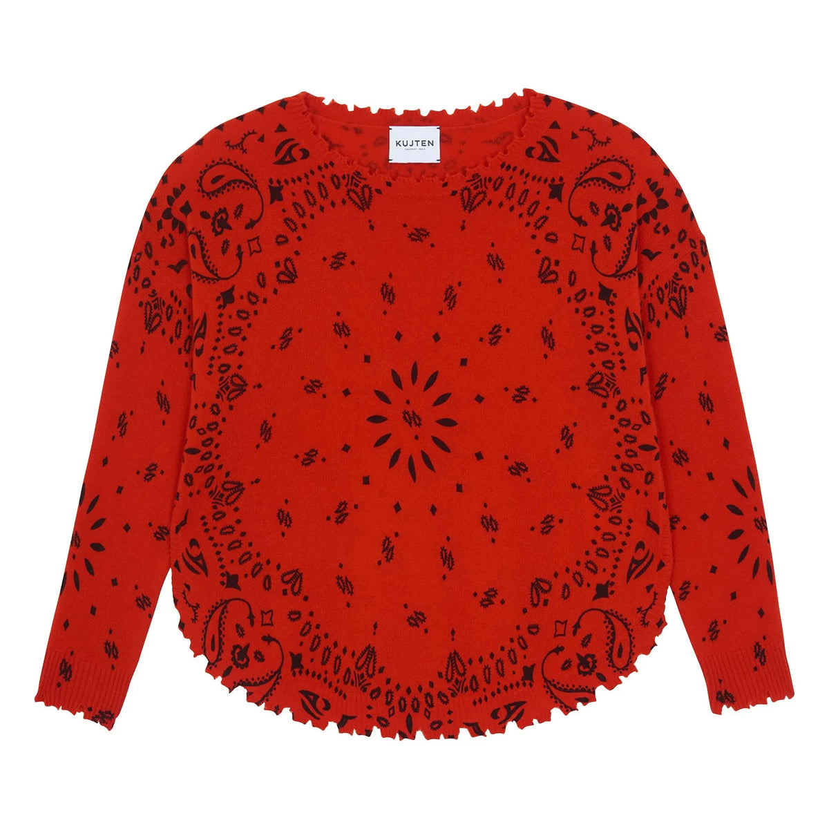 Kujten - Mela Bandana Cashmere Sweater | Red